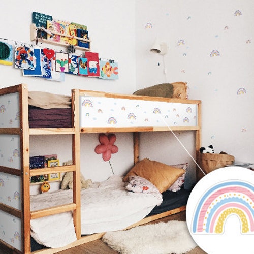 Rainbow Decals For Kura Bed Ikea Bright Blue And Pink Girl Etsy Finland Rainbow Decals For Kura Bed Ikea Bright Blue And Pink Girl Etsy Finland