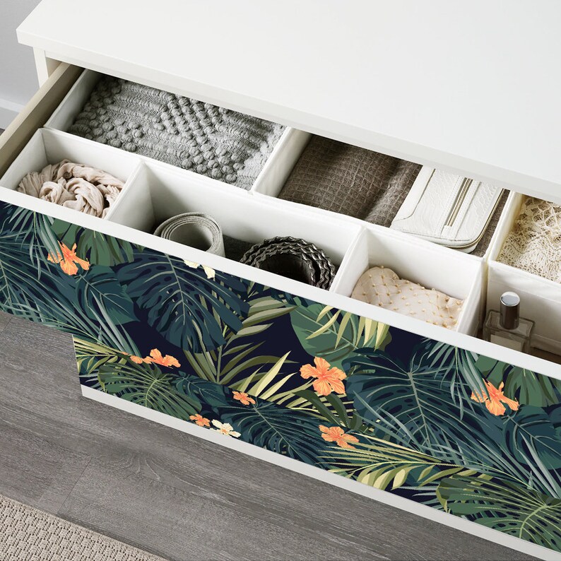 Tropical Palm Leaves for Ikea Malm Decal Peel and Stick Plant Etsy