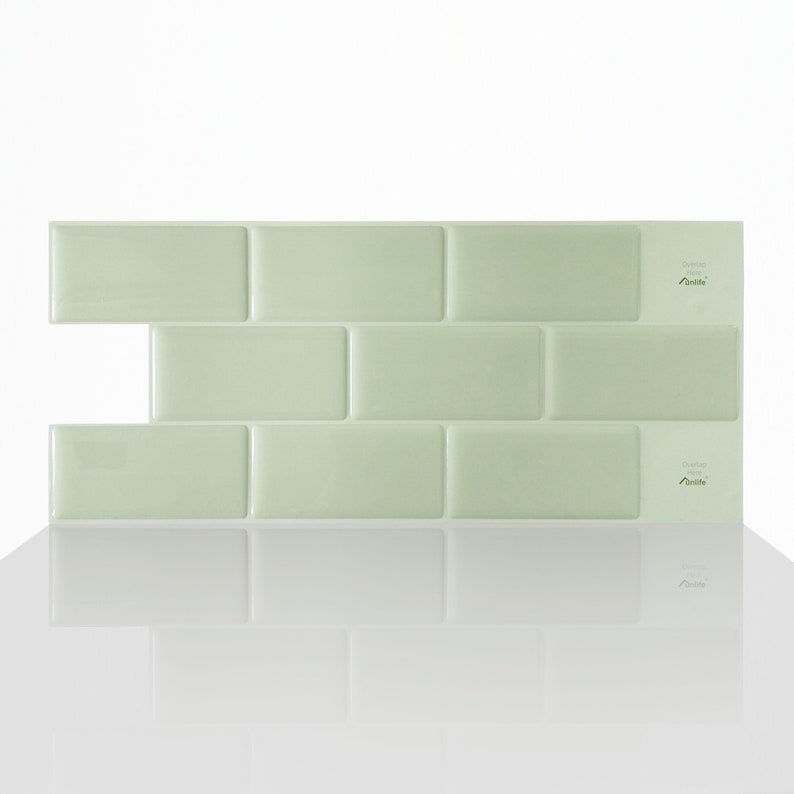 Sage Green Subway Peel and Stick Modern Backsplash Tile Etsy UK