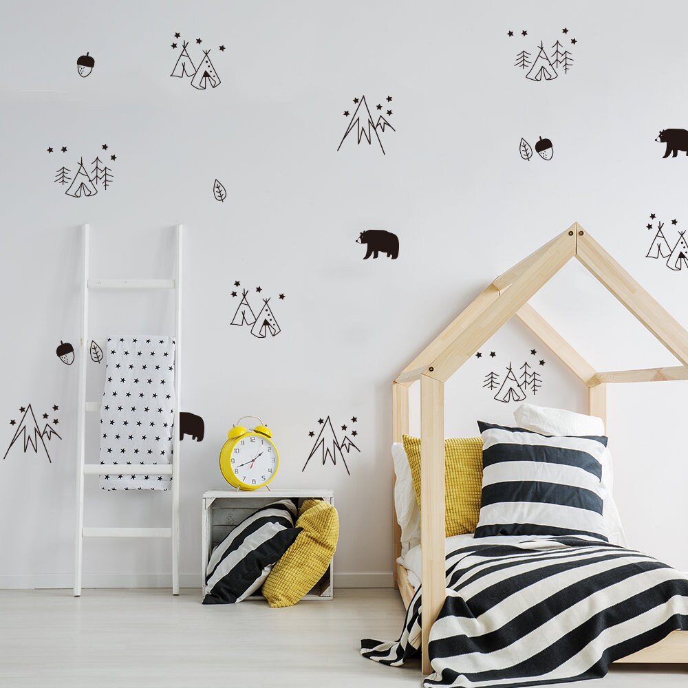 Polar Bear Wall Decal Nursery Snow Mountain Wall Sticker Etsy