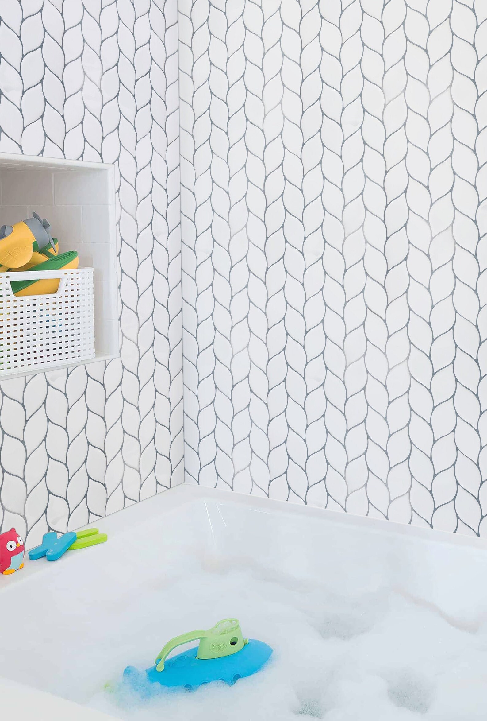 Peel and Stick Kids Bathroom Backsplash Tile Sticker White - Etsy