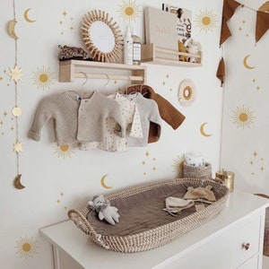 Boho Sun Wall Decal, Autocollant mural Peel and Stick Moon du milieu du siècle, Peel and Stick, Décoration terrestre pour chambre de bébé VIE AMUSANTE image 2