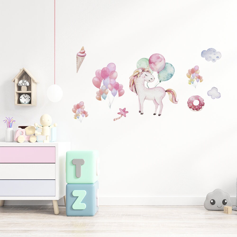 Large Unicorn Wall Decals Stickers Bedroom Nursery Etsy