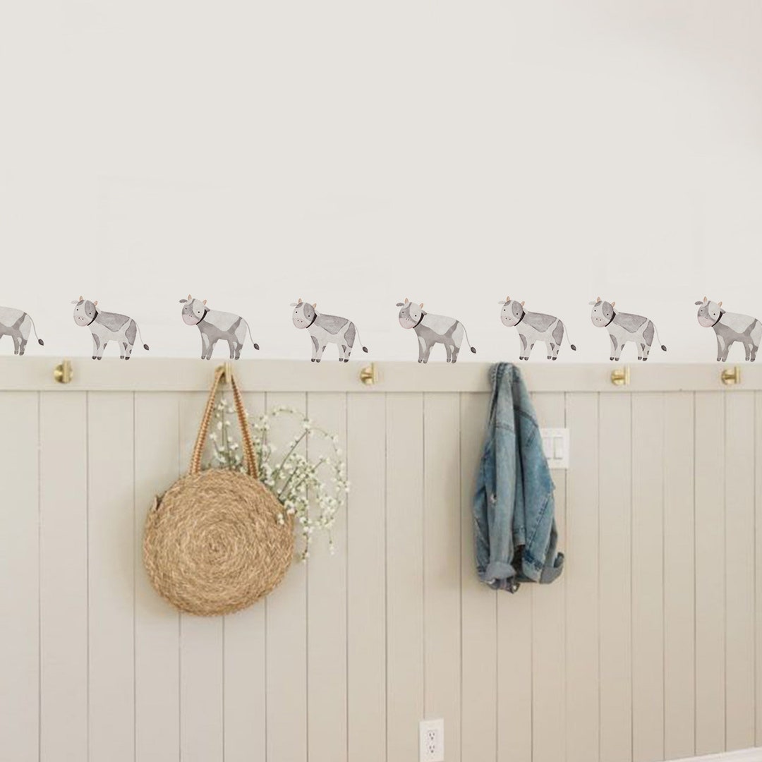 Farm Cow Wall Decals for Kids Watercolor Wall Stickers for Etsy