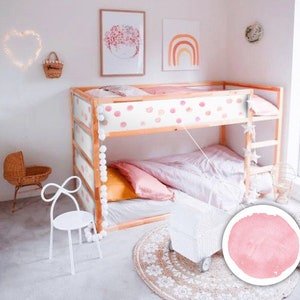 Pastel Rose Circles for Kura Bed, Vinyl for Children's Bed and Wall, Adhesive, Peel and Stick, Custom | FUNLIFE