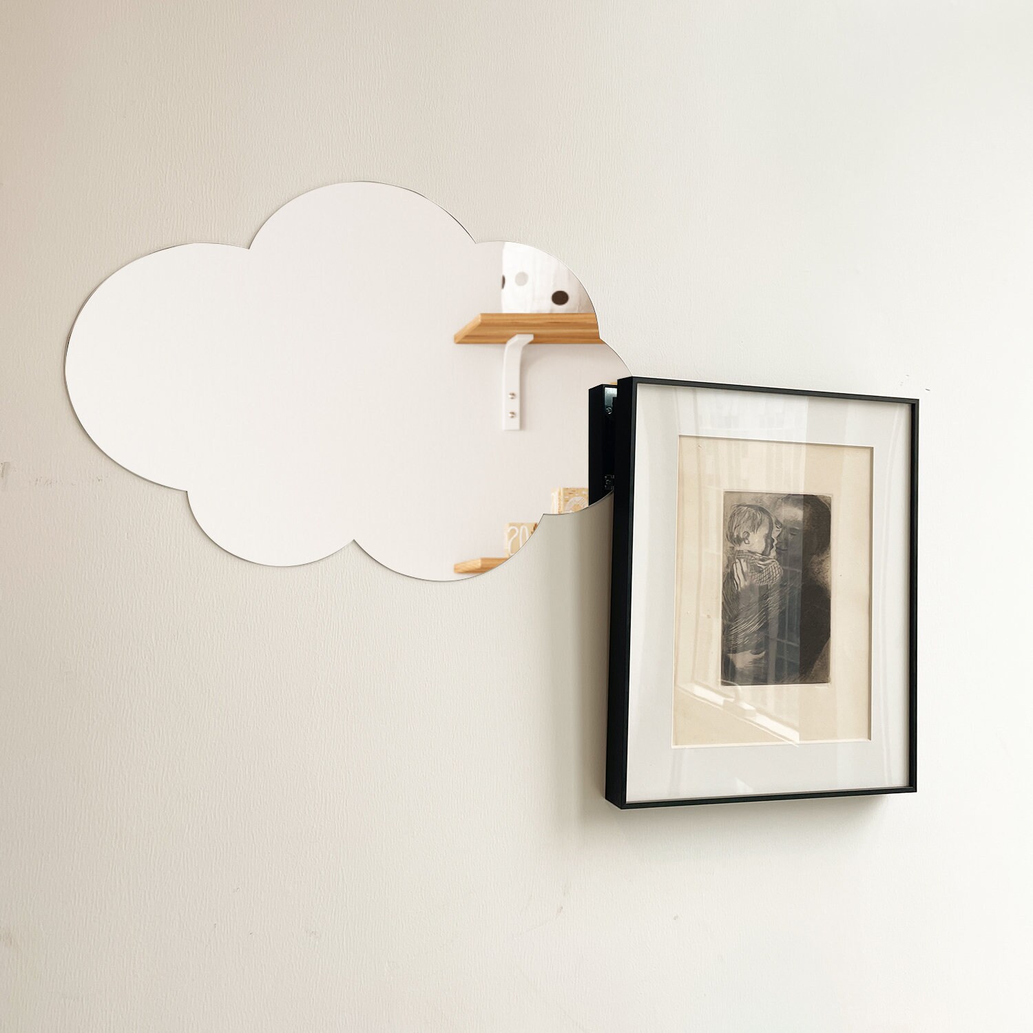 Decorative Cloud Wall Mirror Decor Scandinavian Nursery Wall Etsy