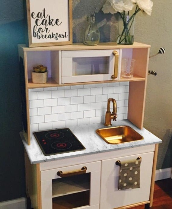 Ikea Play Kitchen Decals Removable Milky White Subway Etsy