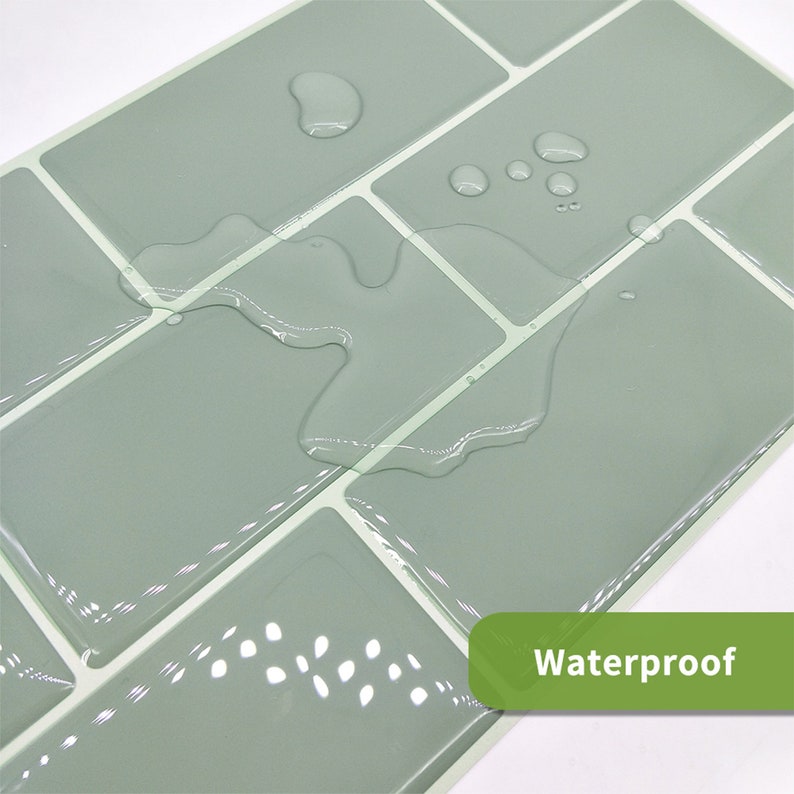 Sage Green Subway Peel and Stick Modern Backsplash Tile Etsy