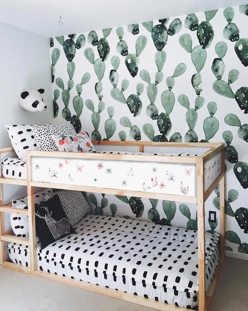 Decals for Kura Bed Watercolor Butterflies and Flowers for Etsy
