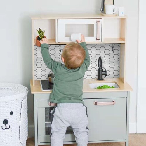 Ikea Play Kitchen Backsplash Decal 3D White Leaf Design for Etsy