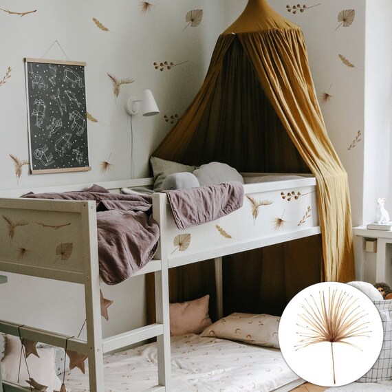 Tropical Leaves Ikea Kura Bed Decals, sticker 