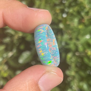 Aquamarine Solid Opal Ring. Bello Opal Ring.