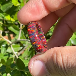 Dark Red Opal. Solid Bello Opal. Dark Red Opal Ring