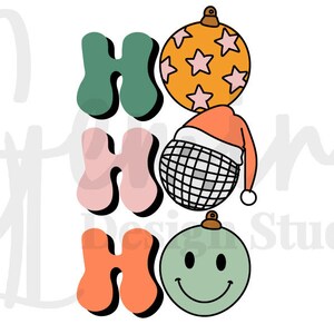 Ho Ho Ho Disco ball Ornament SVG & PNG | Weihnachtsshirt | Retro Weihnachten Digitale Datei | Merry Vibes | Weihnachtssublimation | T-Shirt Motiv