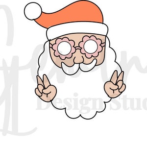 Groovy Santa SVG & PNG | Retro Santa | Weihnachtsshirt | Retro Weihnachten Digitale Datei | Merry Vibes | Weihnachtssublimation | T-Shirt Motiv