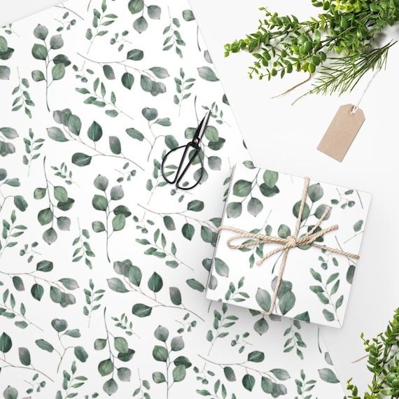 Eucalyptus Wrapping Paper Green Leaves Gift Wrap Birthday Etsy