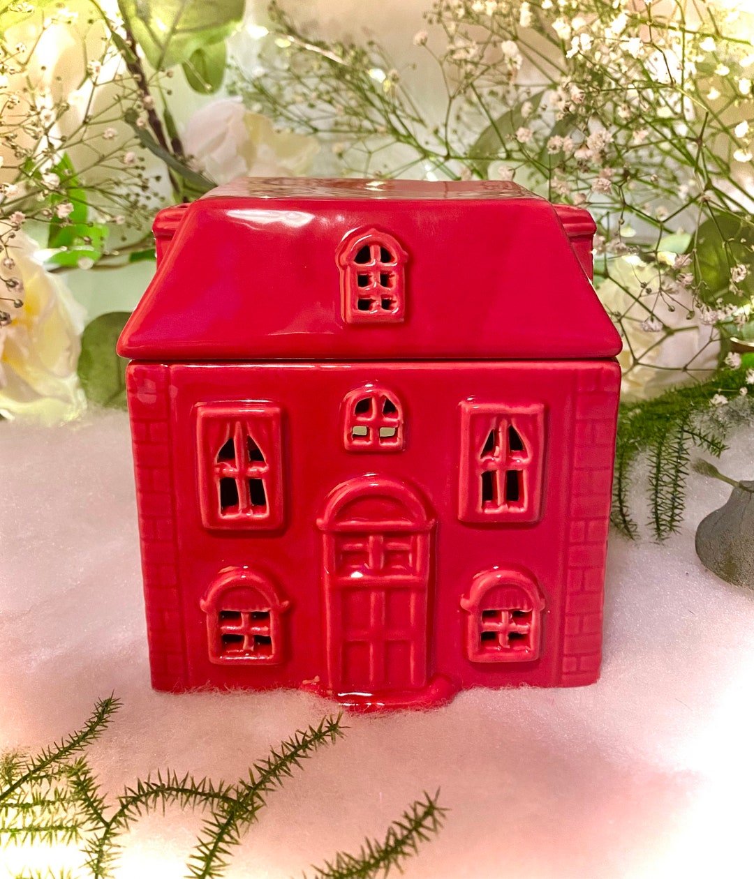 Red House Wax Melt Burner. House Wax Burner. House Wax Melt Etsy UK
