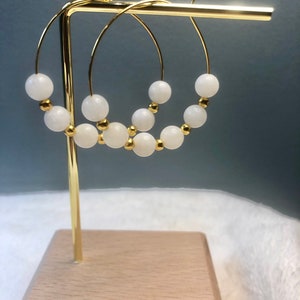 Camille earrings in natural moonstone