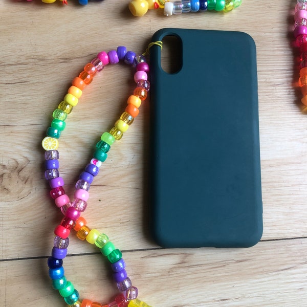 Bijou personnalisable accessoires Grigri de téléphone en perles colorées multicolore