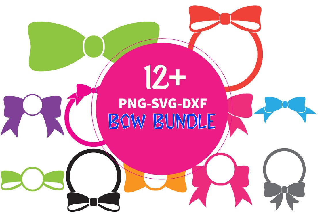 Download 12 Bow SVG Bundle Silhouette Cut Files Clipart Bundle SVG | Etsy