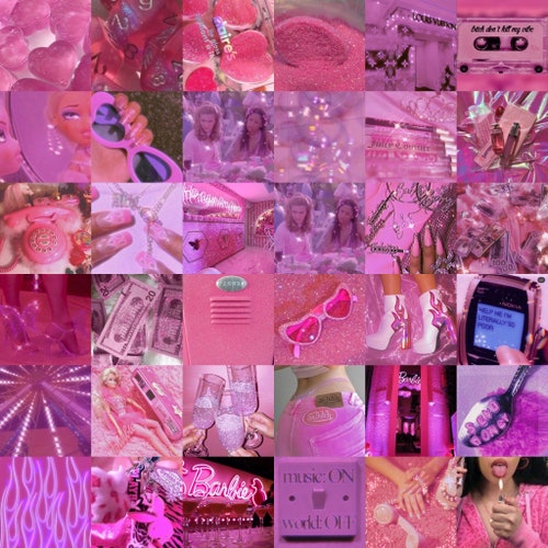 90 Pink Y2K Photo Wall Collage digital Download - Etsy