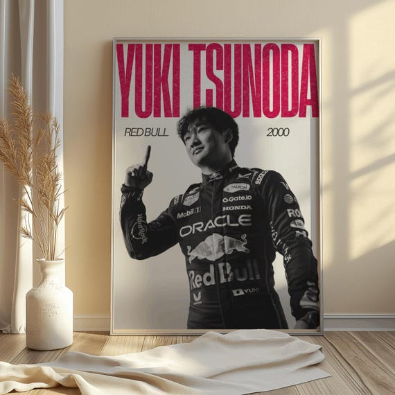 Yuki Tsunoda Formula One Racing Print - Yuki Tsunoda Poster