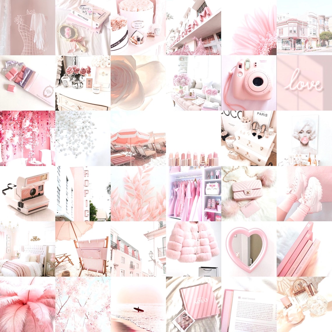 70 rosa und weiß ästhetische Foto Wand Collage Digital Download - Etsy.de