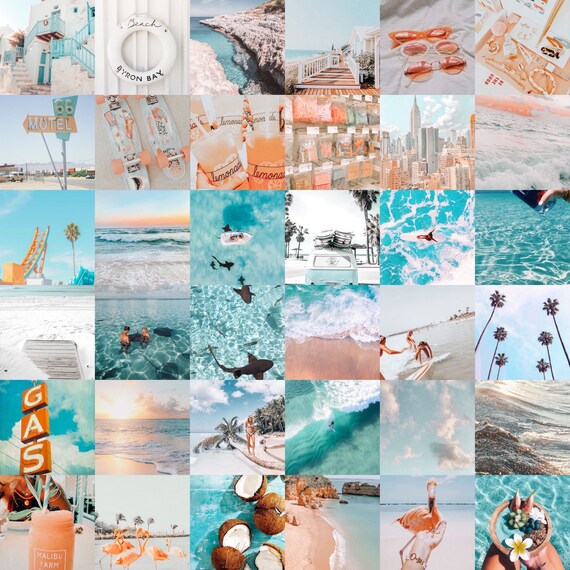 80 Beachy Aesthetic Photo Wall Collage digital Download Etsy
