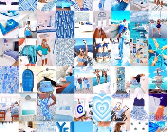 100+ Blue Preppy Photo Collage Kit (Digital Download)