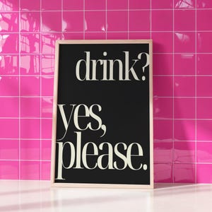 Impression d'art mural Drink Please Bar Cart, affiche de martini tendance, décoration de dortoir, enseigne de bar cool pour fille, oeuvre d'art imprimable boisson élégante, Aperol