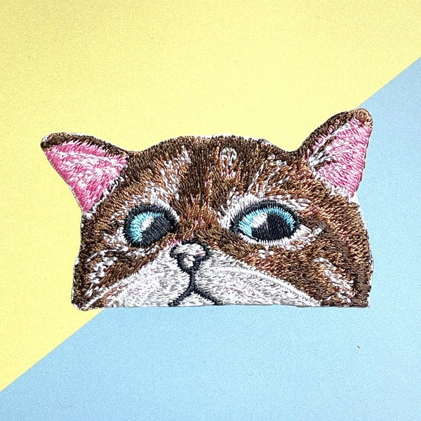 Schattige kat opstrijkbare patch, patches, schattige kat opstrijkbare patches, geborduurde patch ijzer, patches voor jas, logo rugpatch,