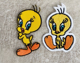 Tweety Bird Embroidered Iron On Patch, Cartoon Patches