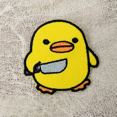 Duck With Knife Iron on Patch Patches Duck Patches Iron on Etsy