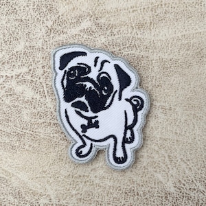 Mops Hund Aufnäher, Patches, Mops Patches Bügeln, Bestickter Aufnäher Bügeleisen, Patches für Jacke, Logo Back Patch,