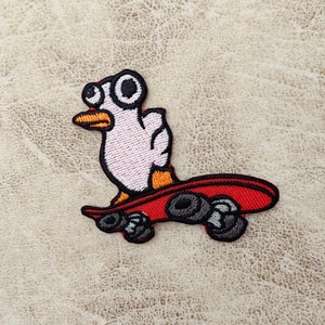 Skater Duck Iron on patch, Patches, Patches iron on ,Embroidered Patch Iron, Patches For Jacket ,Logo Back Patch,