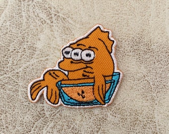 Funny Goldfish Embroidered Iron-On Patch