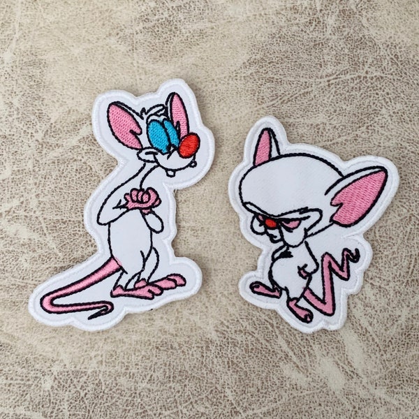 Pinky and the Brain iron on patch, Pinky and the Brain Patches,Patches iron on ,Embroidered Patch Iron, Patches For Jacket ,Logo Back Patch,