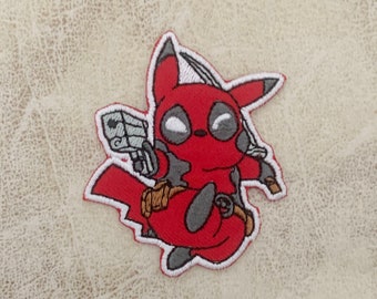 Deadpool Pikachu Embroidered Iron-On Patch