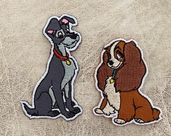 Lady and the tramp iron on patch, Dog patches, patches iron on ,Embroidered Patch Iron, Patches For Jacket ,Logo Back Patch,