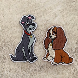 Lady and the tramp iron on patch, Dog patches, patches iron on ,Embroidered Patch Iron, Patches For Jacket ,Logo Back Patch,