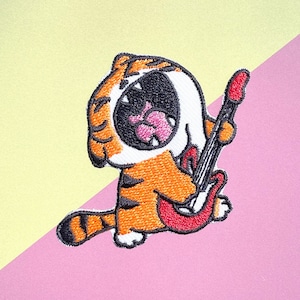 Tiger rocker Iron on patch, Patches, Tiger on lotus patches iron on ,Embroidered Patch Iron, Patches For Jacket ,Logo Back Patch,