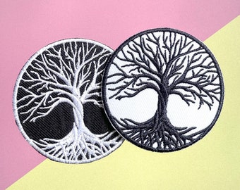 Tree of Life Embroidered Iron-On Patch: Jacket Back Patch (2.5"x2.5")