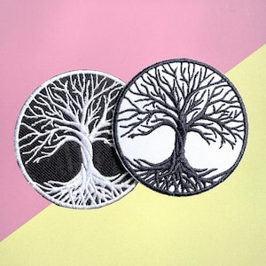 Tree of life Iron on patch, Patches, Tree of life on lotus patches iron on ,Embroidered Patch Iron, Patches For Jacket ,Logo Back Patch,