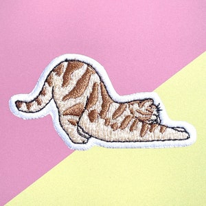 Cute cat Iron on patch, Patches, Cute cat on lotus patches iron on ,Embroidered Patch Iron, Patches For Jacket ,Logo Back Patch,