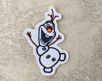 Olaf Embroidered Iron-On Patch, Frozen Snowman Applique