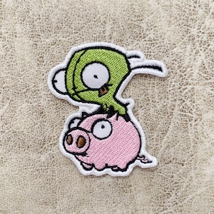 Gir Iron on patch ,Invader Zim Patches, Patches iron on ,Embroidered Patch Iron, Patches For Jacket ,Logo Back Patch,