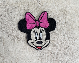 Minnie Mouse Patch, Embroidered Iron-On Applique