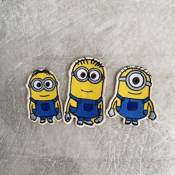 Minions sur patch, Minions Patches, Minions Patches fer sur , Patch Brodé Patch Fer, Patchs pour veste , Logo Back Patch,