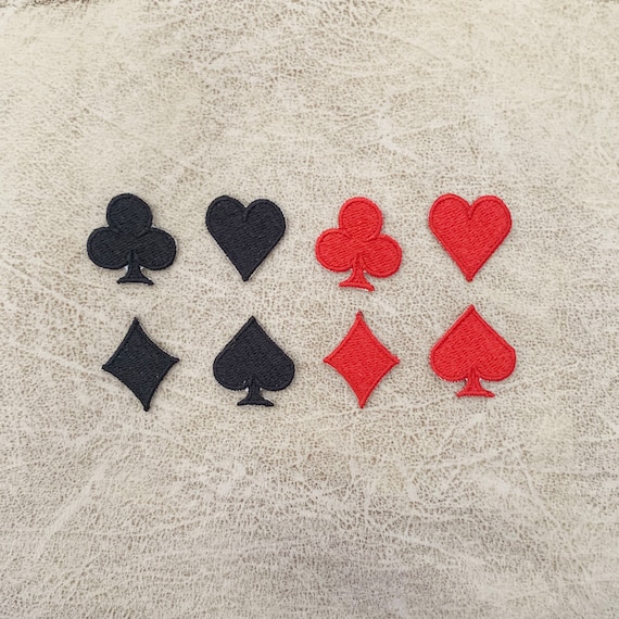 Lot De 20 écussons Brodés Thermocollants En Forme De Carte à Jouer Pour Vetements Robes Chapeaux Accessoires De Bricolage