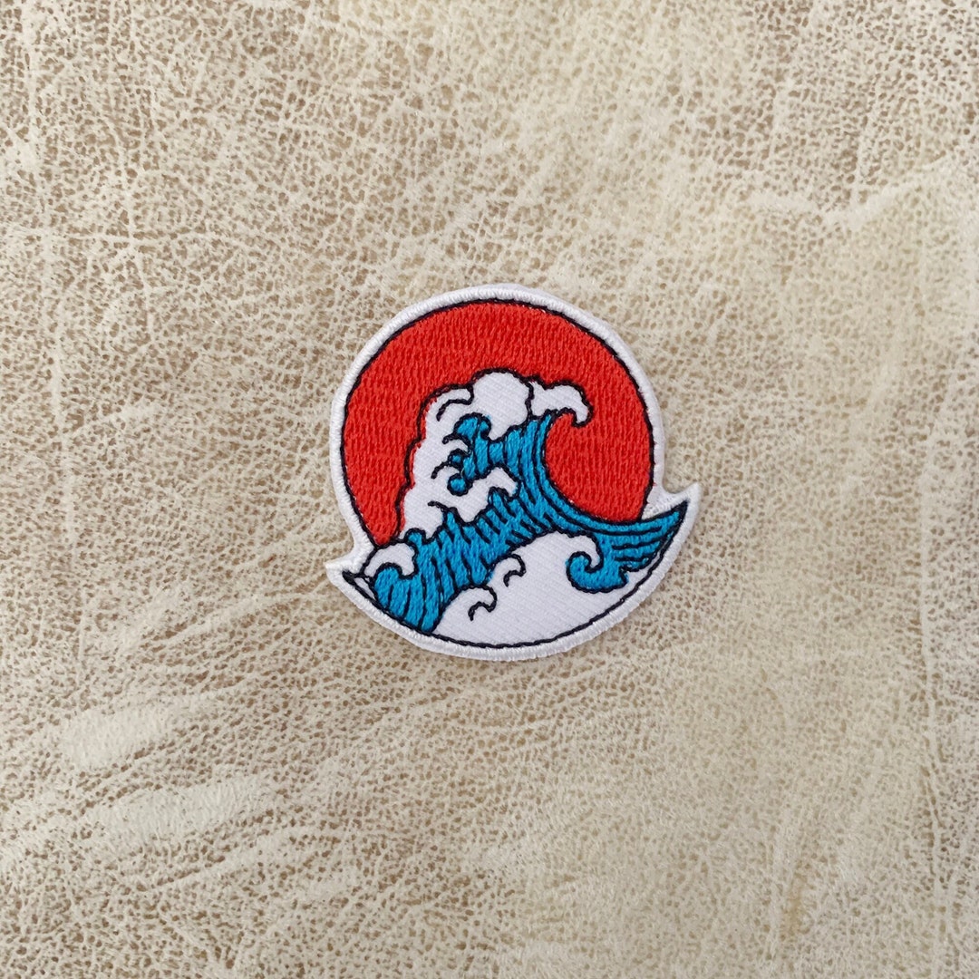 Japan Wave Embroidered Iron-on Patch - Etsy